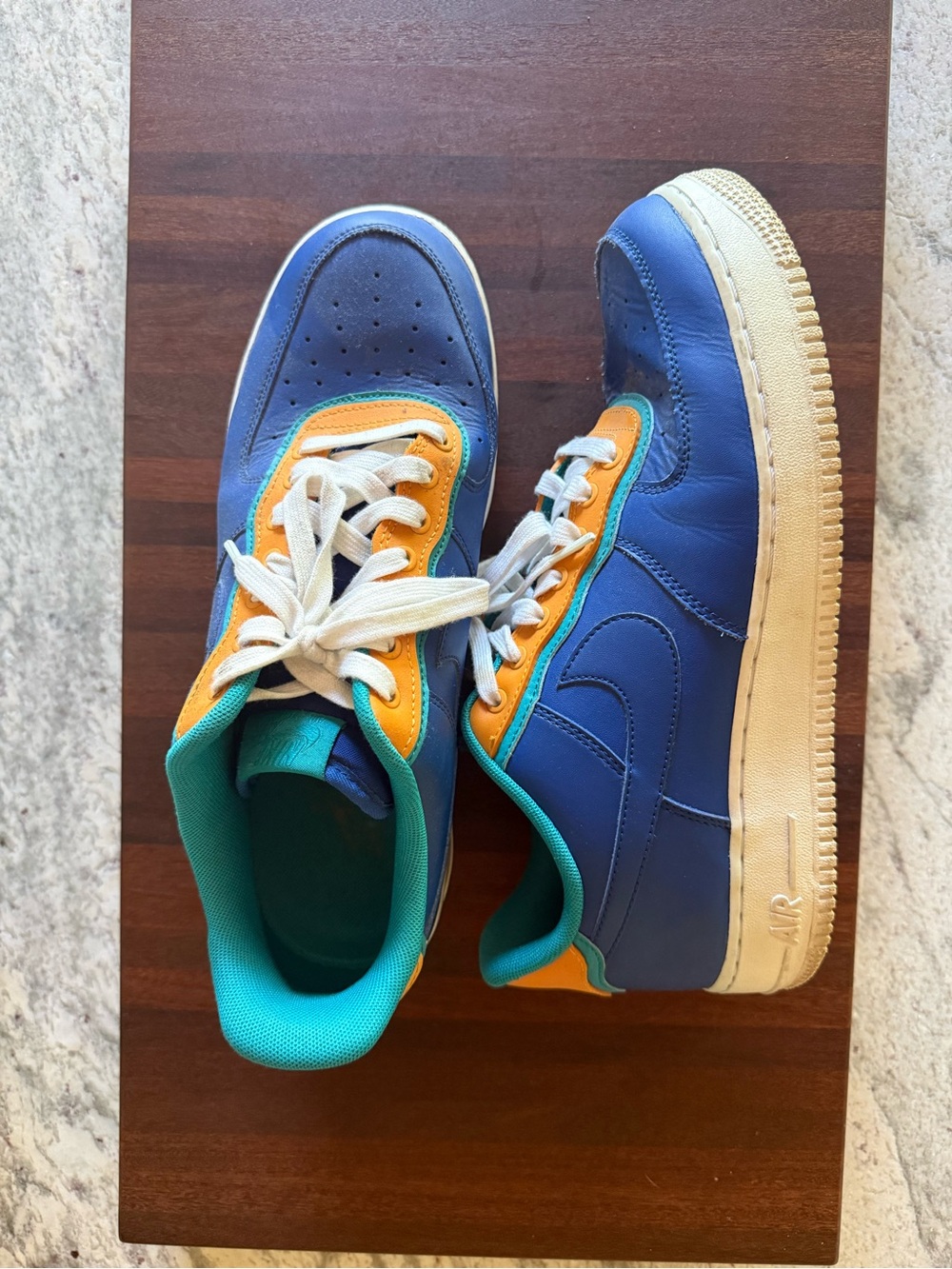 Nike Men's Air Force Ones Sneakers with Orange Accents